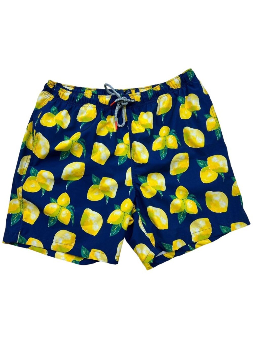 Rainforest Men's Swim Shorts Drawstring Waist Size M Dark Blue Vibrant Lemon